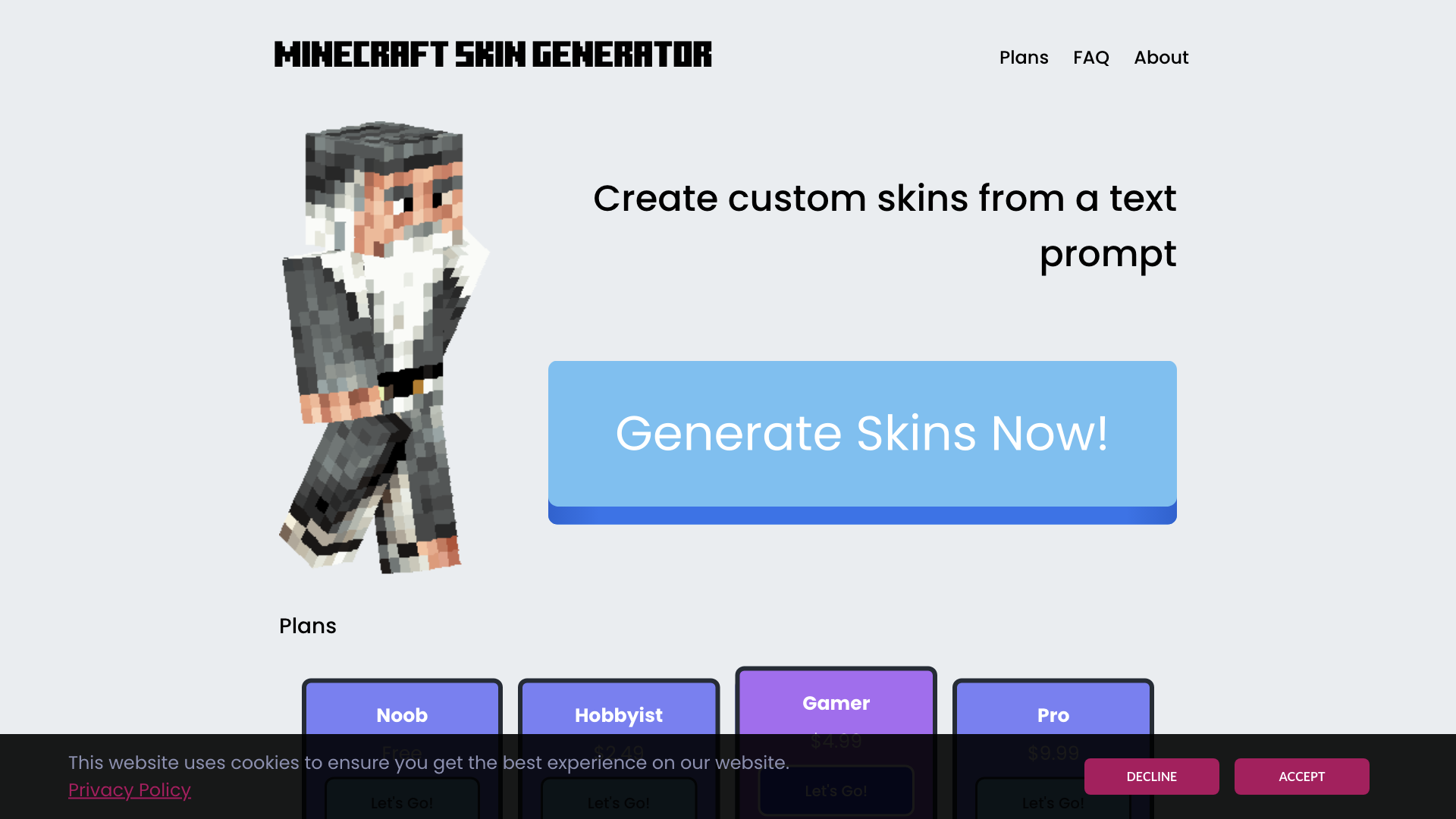 skingenerator.io - A Minecraft Skin Gene